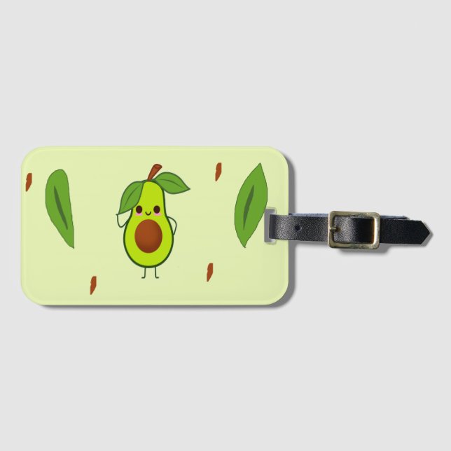 Etiqueta De Bagagem Cute kawaii avocado (Frente Horizontal)