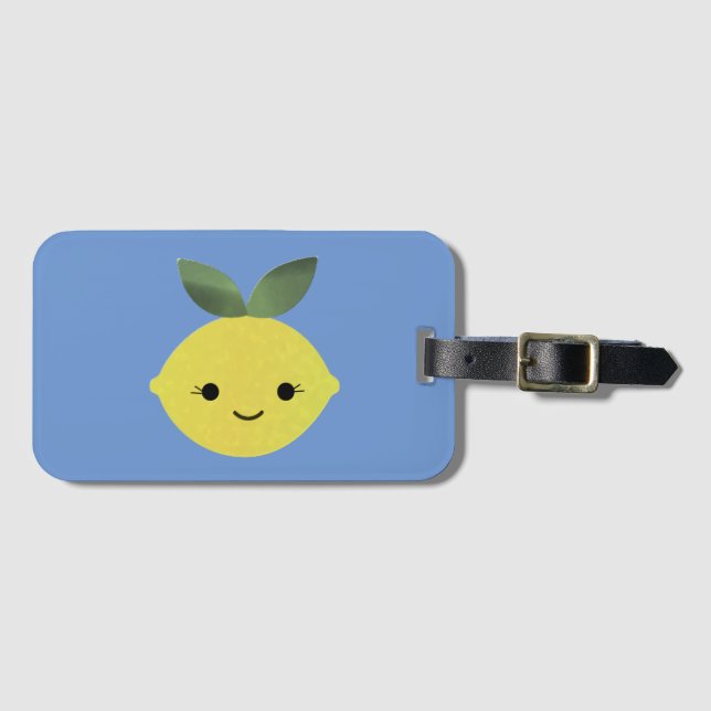 Etiqueta De Bagagem Cute Kawaii Lemon (Frente Horizontal)
