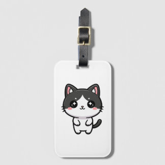 Etiqueta De Bagagem Cute Kawaii Tuxedo Cat Standing Character