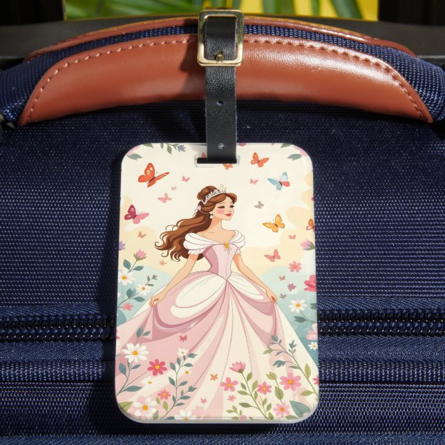 Etiqueta De Bagagem Cute princess with butterflies (Frente Insitu 2)
