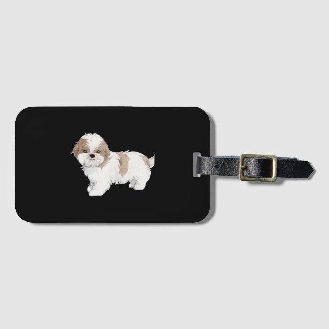 Etiqueta De Bagagem Cute Shih Tzu Puppy (Frente Horizontal)