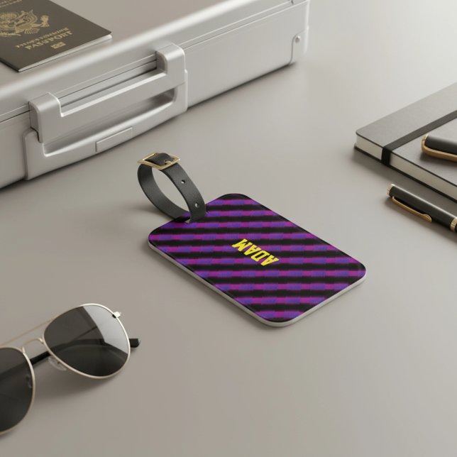 Etiqueta De Bagagem Cyber Plaid (Criador carregado)