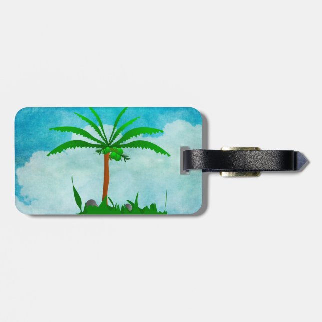 Etiqueta de Bagagem da Árvore Palm (Traseira Horizontal)