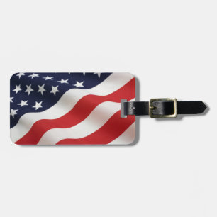 Etiqueta de bagagem da bandeira americana