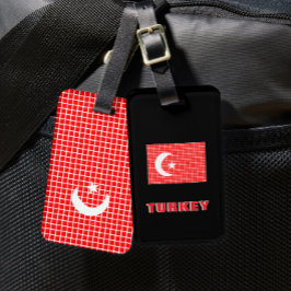Etiqueta de bagagem da bandeira da Turquia
