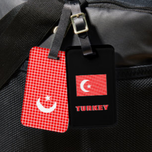 Etiqueta de bagagem da bandeira da Turquia