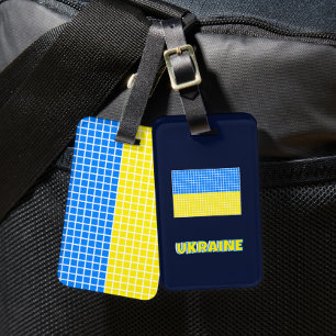 Etiqueta de bagagem da bandeira da Ucrânia