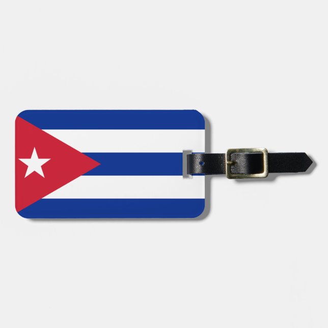 Etiqueta de bagagem da bandeira de Cuba com alça d (Frente Horizontal)