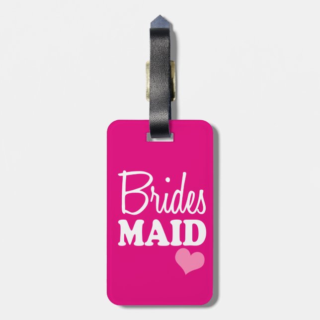 Etiqueta de bagagem da Bridesmaid rosa (Traseira Vertical)