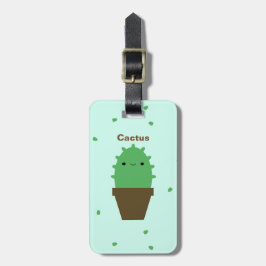 Etiqueta de bagagem da fábrica Cactus kawaii