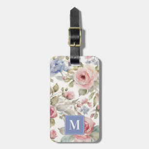 Etiqueta de Bagagem da Flor do Chique Vintage
