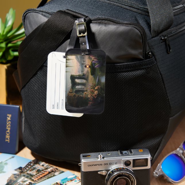 Etiqueta de Bagagem da Floresta Mística (Frente e Verso)