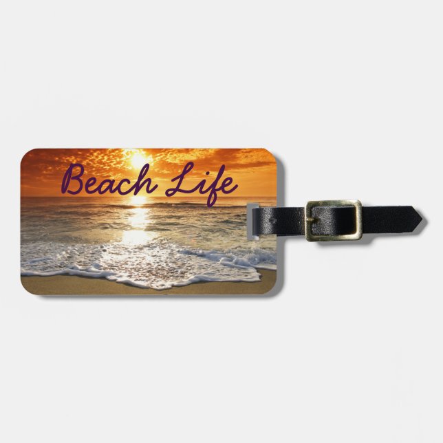 Etiqueta de Bagagem da Praia (Frente Horizontal)
