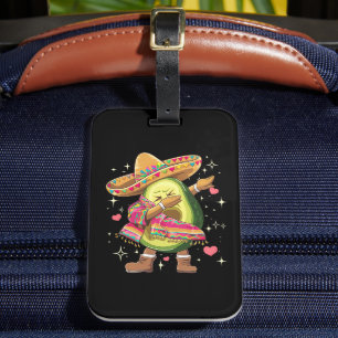 Etiqueta De Bagagem Dabbing Abacate Cinco De Mayo Engraçado Poncho Mex