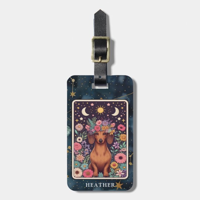 Etiqueta de Bagagem Dachshund (Frente Vertical)