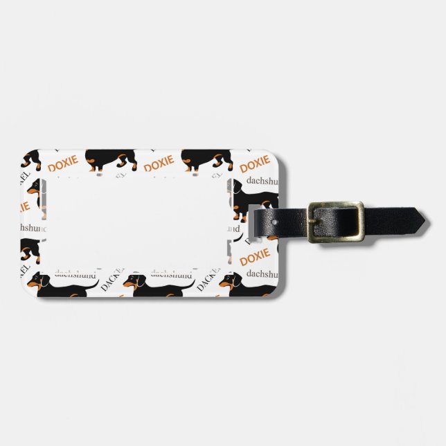 Etiqueta De Bagagem Dachshund bonito ou teste padrão de Doxie (Frente Horizontal)