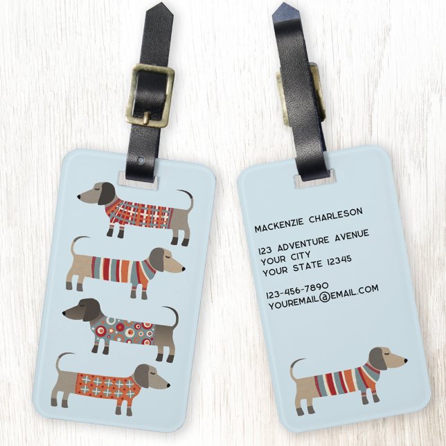 Etiqueta De Bagagem Dachshund Sausling Dog Personalised Luartigo (Criador carregado)