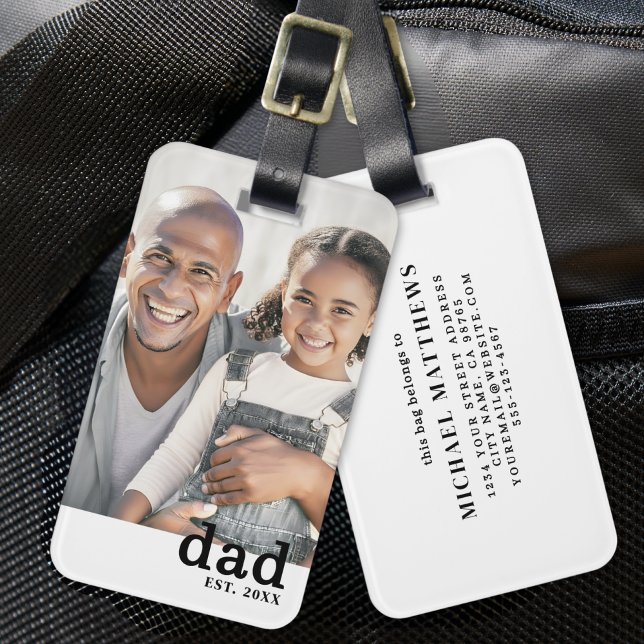 Etiqueta De Bagagem Dad Established Personalized Photo (Dad Established Personalized Photo Luggage Tag)