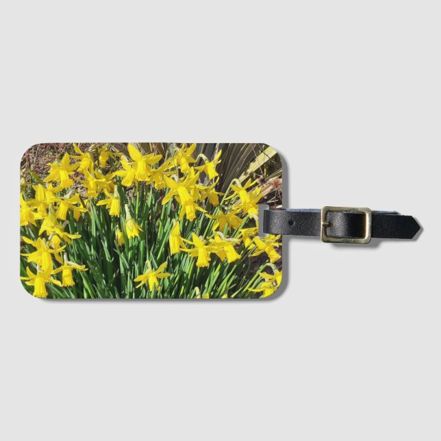 Etiqueta De Bagagem Daffodilos Amarelos primavera (Frente Horizontal)