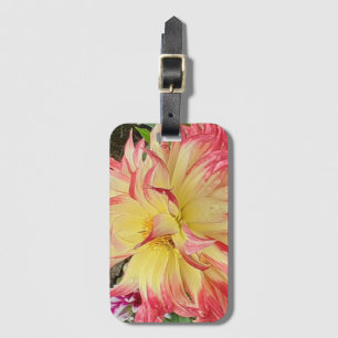 Etiqueta De Bagagem Dahlia Rosa e Amarelo