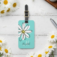 Daisy Doodle Flower Personalizada Monograma Bagage