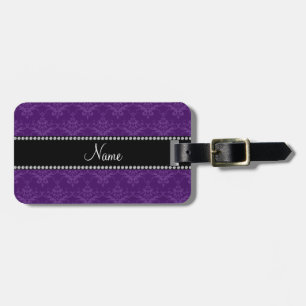 Etiqueta De Bagagem Damasco roxo conhecido personalizado