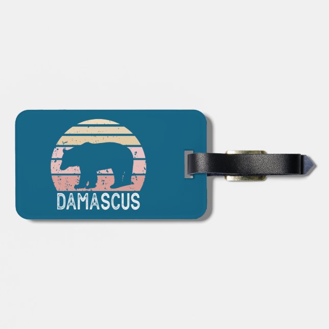Etiqueta De Bagagem Damascus Virginia Retro Bear (Traseira Horizontal)