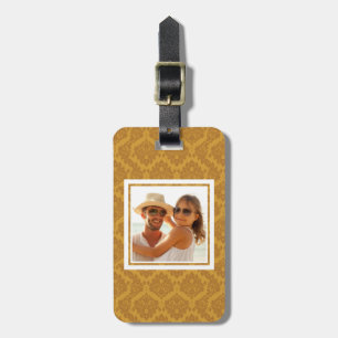 Etiqueta De Bagagem Damask Personalizado do Ouro de Luxo de Fotos