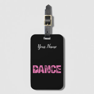 Etiqueta De Bagagem Dança Rosa com Recortes de Bailarina