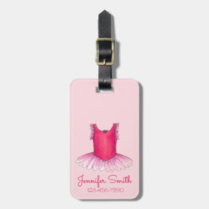 Etiqueta De Bagagem Dançarina Ballerina Dança, Balé Rosa Tutu