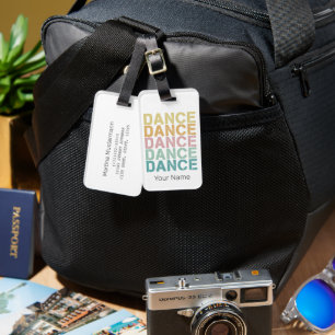 Etiqueta De Bagagem Dance Vintage Lettering Para Retro Disco House