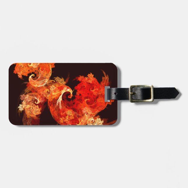 Etiqueta De Bagagem Dancing Firebird Abstrato Art Address (Frente Horizontal)