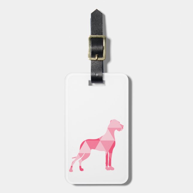 Etiqueta De Bagagem Dane Grande Poligonal Rosa (Frente Vertical)