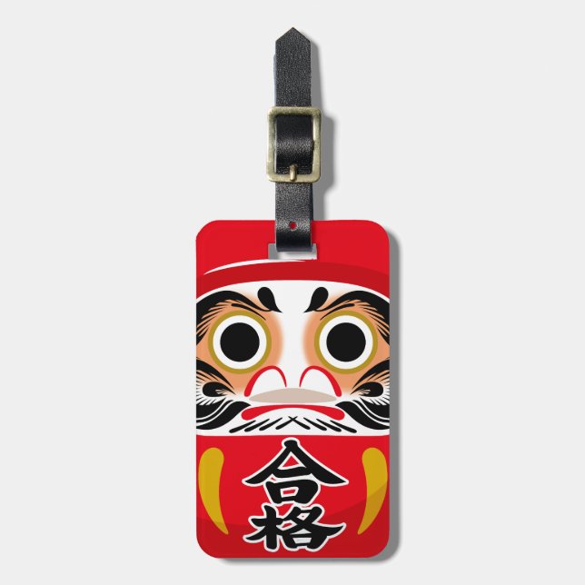 Etiqueta De Bagagem Daruma doll (tradicional charme japonês de sorte) (Frente Vertical)