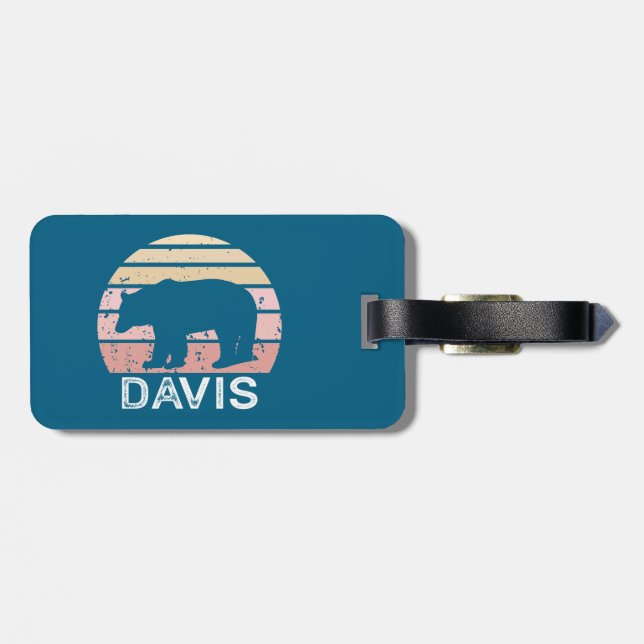 Etiqueta De Bagagem Davis West Virginia Retro Bear (Traseira Horizontal)