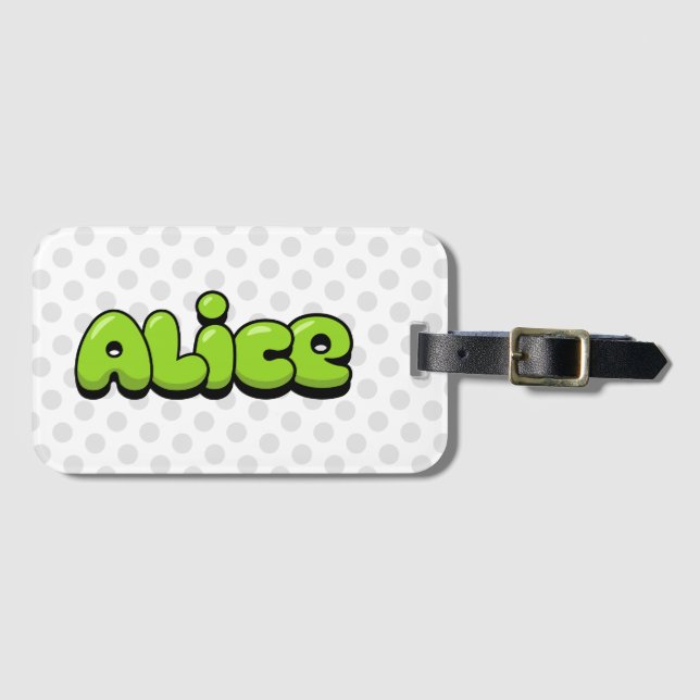 Etiqueta de Bagagem de Alice (Frente Horizontal)