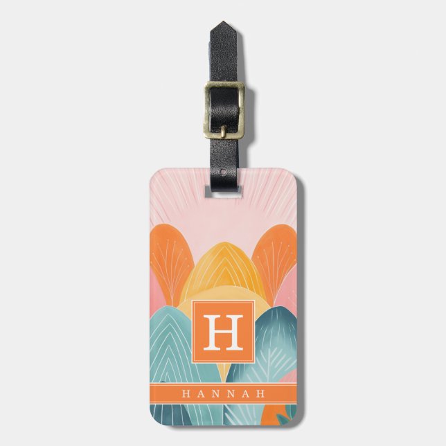 Etiqueta de bagagem de arte abstrata Boho (Frente Vertical)