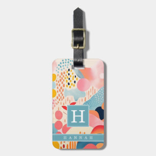 Etiqueta de Bagagem de Arte Abstrata Boho