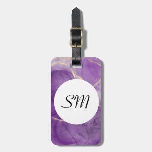 Etiqueta de Bagagem de Arte com Álcool Roxo Moder