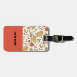 Etiqueta de Bagagem de Aves Florais Vintage