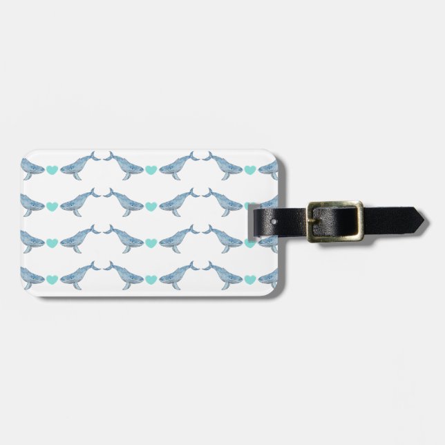 Etiqueta de Bagagem de Baleia-jubarte Personalizad (Frente Horizontal)