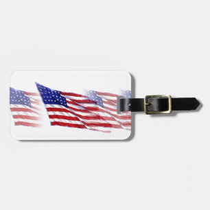 Etiqueta de Bagagem de Bandeira Americana