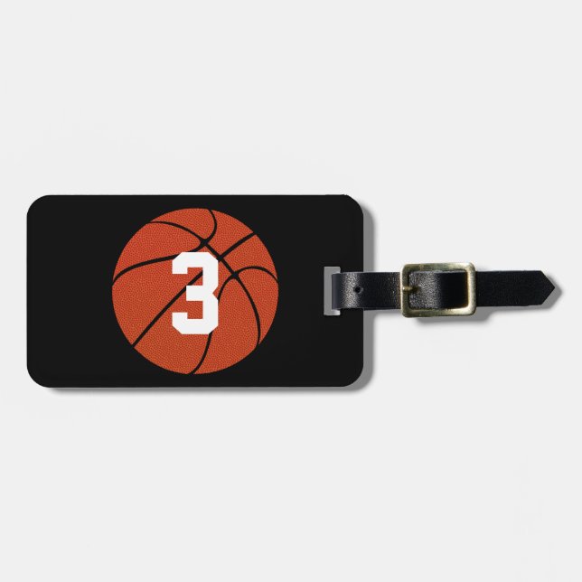Etiqueta de Bagagem de Basquete Personalizável (Frente Horizontal)