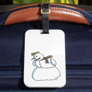 Etiqueta de bagagem de boneco de neve