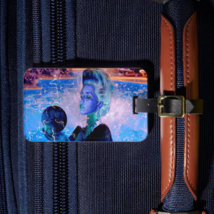 Etiqueta de bagagem de bruxa elétrica