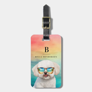 Etiqueta de Bagagem de Cachorro Bichon Frise