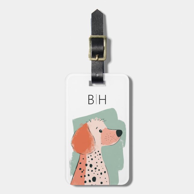 Etiqueta de Bagagem de Cachorro Poodle (Frente Vertical)