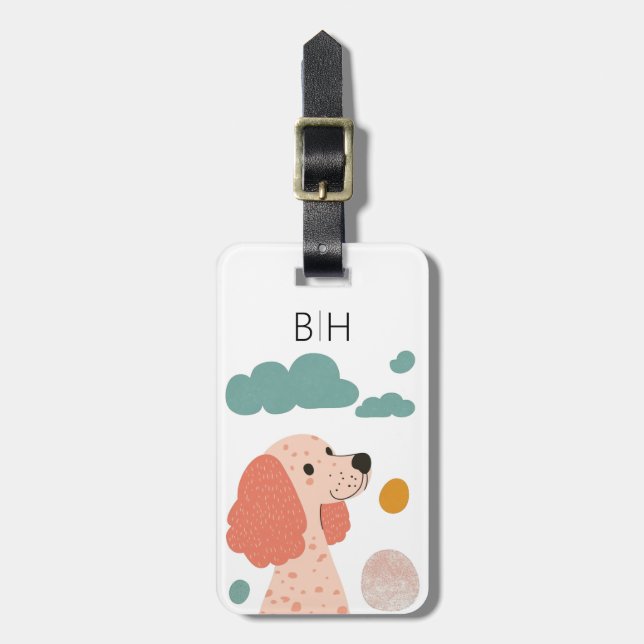 Etiqueta de Bagagem de Cachorro Poodle (Frente Vertical)