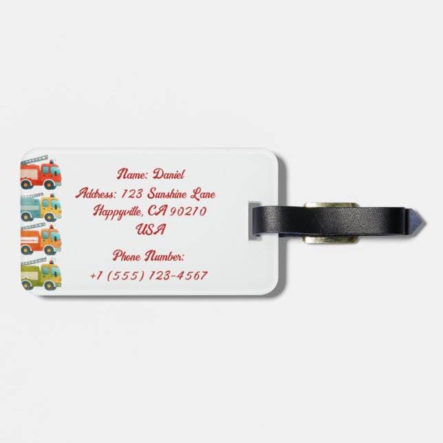 Etiqueta de bagagem de caminhão personalizada para (Traseira Horizontal)