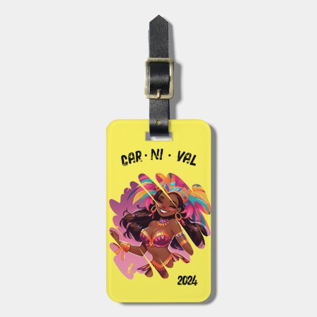 Etiqueta de Bagagem de Carnaval de Caribe Personal (Frente Vertical)